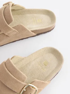 Neutraal suède - Klompen met leren voetbed*Next Sale