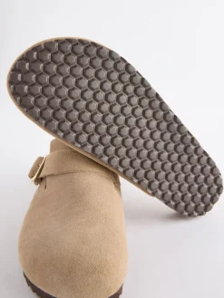 Neutraal suède - Klompen met leren voetbed*Next Sale