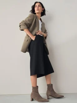 - Chisel Toe Block Heel Sock Boots*Next New