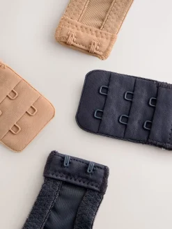 Neutraal/marineblauw - Set van 2 push-up beha's met lage decolleté en kant*Next Best