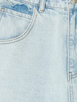 Denim Scallop Pocket Long Shorts*Never Fully Dressed Discount