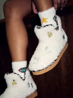 Embroidery Slipper Boots*Never Fully Dressed Best