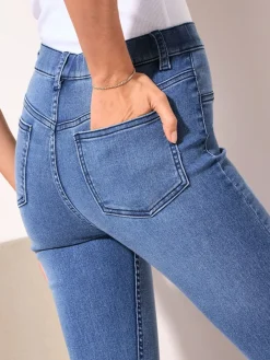 - denim jeggings met elastische tailleband*Friends Like These Discount