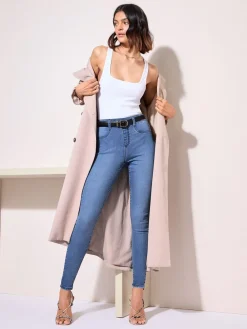 - denim jeggings met elastische tailleband*Friends Like These Discount