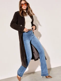 Normaal blauw - jeans met zakken, hoge taille en uitlopende pijpen*Friends Like These Discount