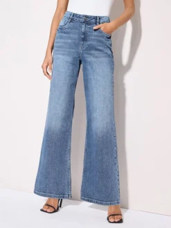 Normaal blauw - X Lucy Mecklenburgh alledaagse jeans met wijde pijpen*Friends Like These Outlet