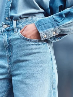 Normaal blauw - Jeans met wijde pijpen*Next Online