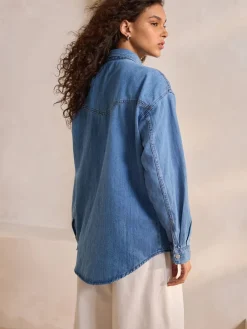 Normaal blauw - Oversized denim overhemd*Next Hot