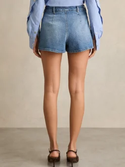 - Kira Mid-Rise Patch Pocket Denim Shorts*Reiss Clearance