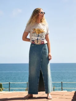 Normaal blauw - Wrap Maxi Denim Skirt*Next Online