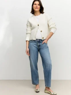 Normaal blauw - Zwangerschapsbarrel denim 100% katoenen jeans*Next Best