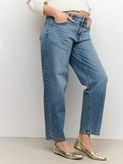 Normaal blauw - Zwangerschapsbarrel denim 100% katoenen jeans*Next Best