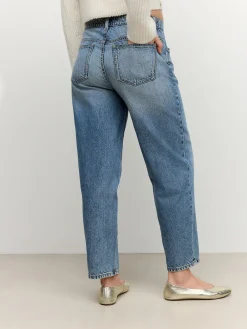 Normaal blauw - Zwangerschapsbarrel denim 100% katoenen jeans*Next Best