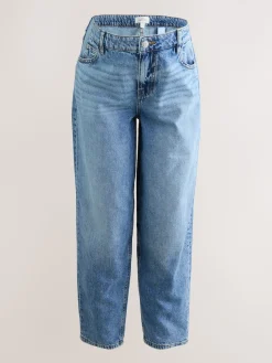 Normaal blauw - Zwangerschapsbarrel denim 100% katoenen jeans*Next Best