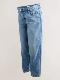 Normaal blauw - Zwangerschapsbarrel denim 100% katoenen jeans*Next Best