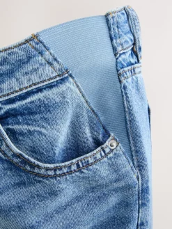 Normaal blauw - Zwangerschapsbarrel denim 100% katoenen jeans*Next Best