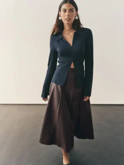 Faux Leather Wrap Midi Kilt Skirt*Nothing Ordinary Sale