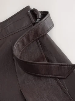 Faux Leather Wrap Midi Kilt Skirt*Nothing Ordinary Sale