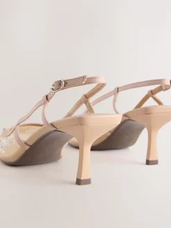 Nude Embellished - Forever Comfort® Spitse Mesh Slingback Hakken*Next
