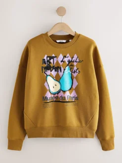 - Cotton Rich Fruit Art Graphic Longsleeve Crewneck Sweatshirt*Next Best