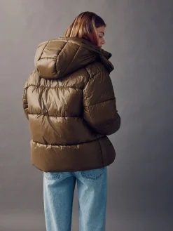 Olijfgroen - Hoogglanzende gewatteerde jas*Next Clearance