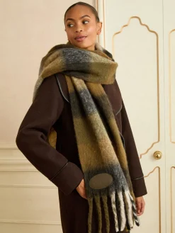 Olijfgroen - - Geborstelde sjaal*Love & Roses