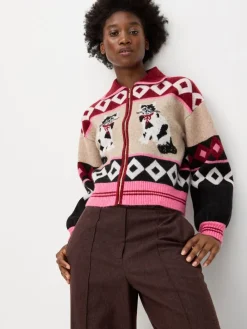 Cat Collared Knitted Bomber Jacket*Oliver Bonas Discount