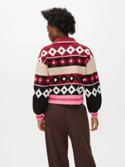 Cat Collared Knitted Bomber Jacket*Oliver Bonas Discount