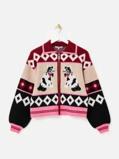 Cat Collared Knitted Bomber Jacket*Oliver Bonas Discount