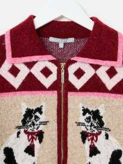 Cat Collared Knitted Bomber Jacket*Oliver Bonas Discount