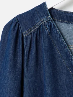 Denim V-Neck Tie Waist Jumpsuit*Oliver Bonas Online