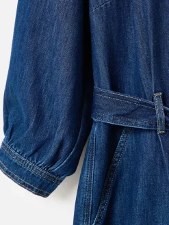 Denim V-Neck Tie Waist Jumpsuit*Oliver Bonas Online