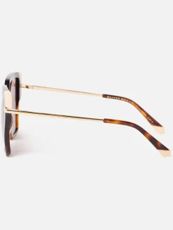 Faux Tortoiseshell & Cream Corner Square Acetate Sunglasses*Oliver Bonas Outlet
