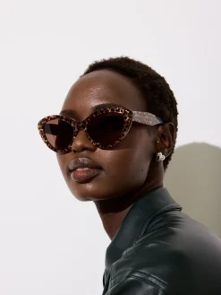 Leopard Print Cat Eye Acetate Sunglasses*Oliver Bonas Clearance