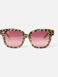 Leopard Print Square Acetate Sunglasses*Oliver Bonas Hot