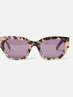 Milky Faux Tortoiseshell Angled Cat Eye Acetate Sunglasses*Oliver Bonas Discount