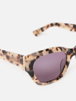 Milky Faux Tortoiseshell Angled Cat Eye Acetate Sunglasses*Oliver Bonas Discount