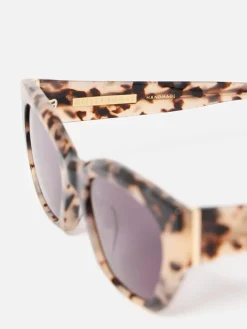 Milky Faux Tortoiseshell Angled Cat Eye Acetate Sunglasses*Oliver Bonas Discount