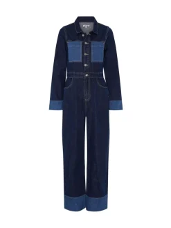 Diya Contrast Denim 100% Cotton Jumpsuit*Omnes Clearance