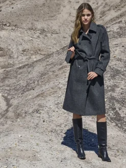 Herringbone Winter Trench Coat*ONLY Outlet