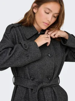 Herringbone Winter Trench Coat*ONLY Outlet