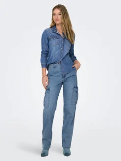 lichtgewicht denim overhemd van 100% katoen*ONLY Clearance