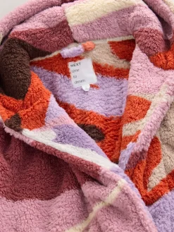 Orange Abstract Scene Print - Teddy Borg Dressing Gown*Next Discount