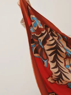 Oranje met paisleyprint - Halfzware sjaal*Next New