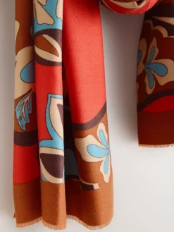 Oranje met paisleyprint - Halfzware sjaal*Next New