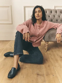 - Pointelle Button Through Scallop Cardigan With A Touch Of Wool*Laura Ashley Online