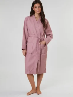 Oudroze - 100% katoenen gewafelde kamerjas*Loungeable Best