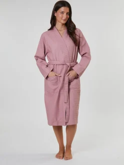 Oudroze - 100% katoenen gewafelde kamerjas*Loungeable Best