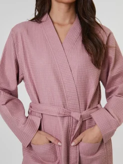 Oudroze - 100% katoenen gewafelde kamerjas*Loungeable Best