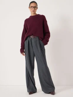 - Cora Relaxed Chunky Cashmere Crew Jumper*Hush Hot